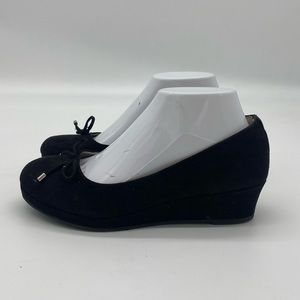 American Eagle Outfitters Black Suede-Like Wedge Shoes